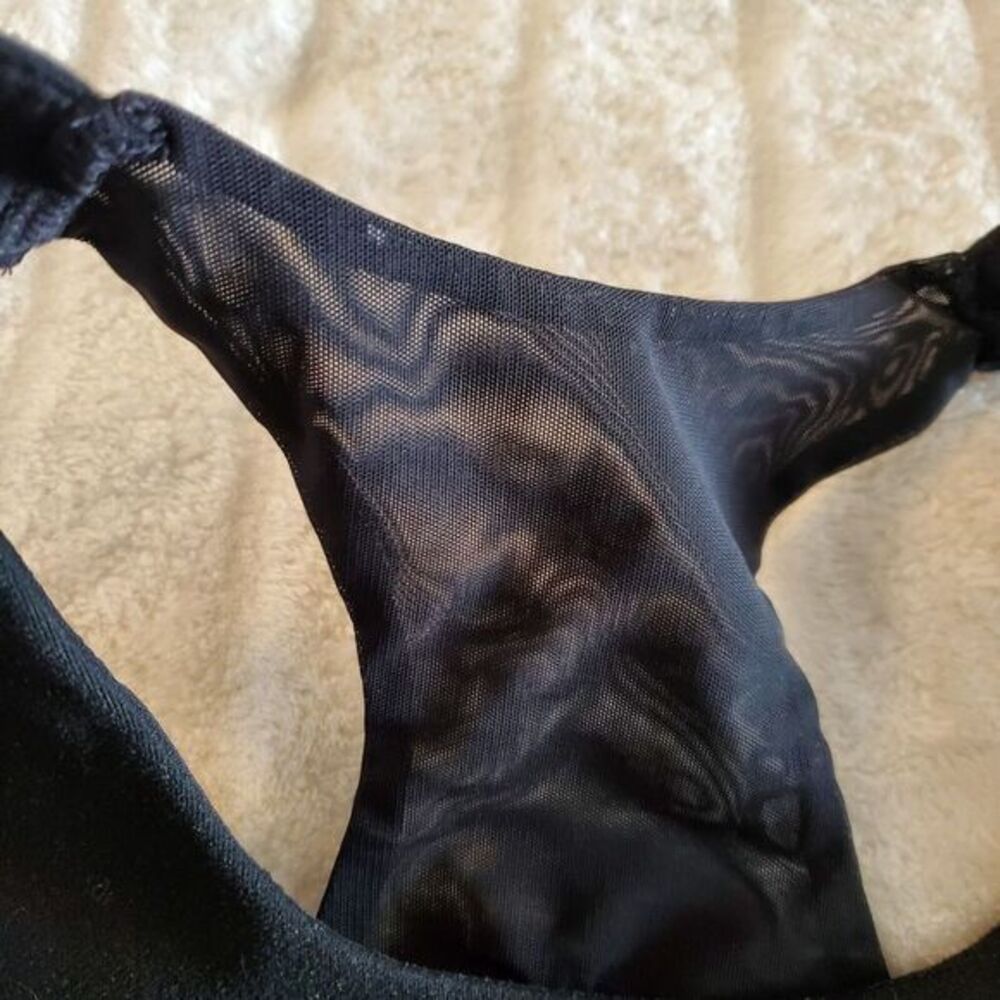 Bally Sports Bra Black Mesh Womens 32C 34B - Picture 3 of 5